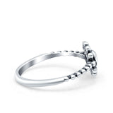 Sunflower Ring Oxidized Band Solid 925 Sterling Silver Thumb Ring (9mm)