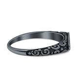 Signet Oxidized Trendy Band Solid 925 Sterling Silver Thumb Ring (3mm)