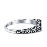 Signet Oxidized Trendy Band Solid 925 Sterling Silver Thumb Ring (3mm)