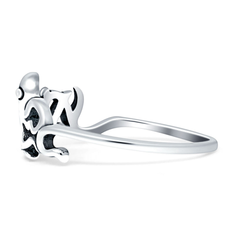 Octopus Ring Oxidized 925 Sterling Silver
