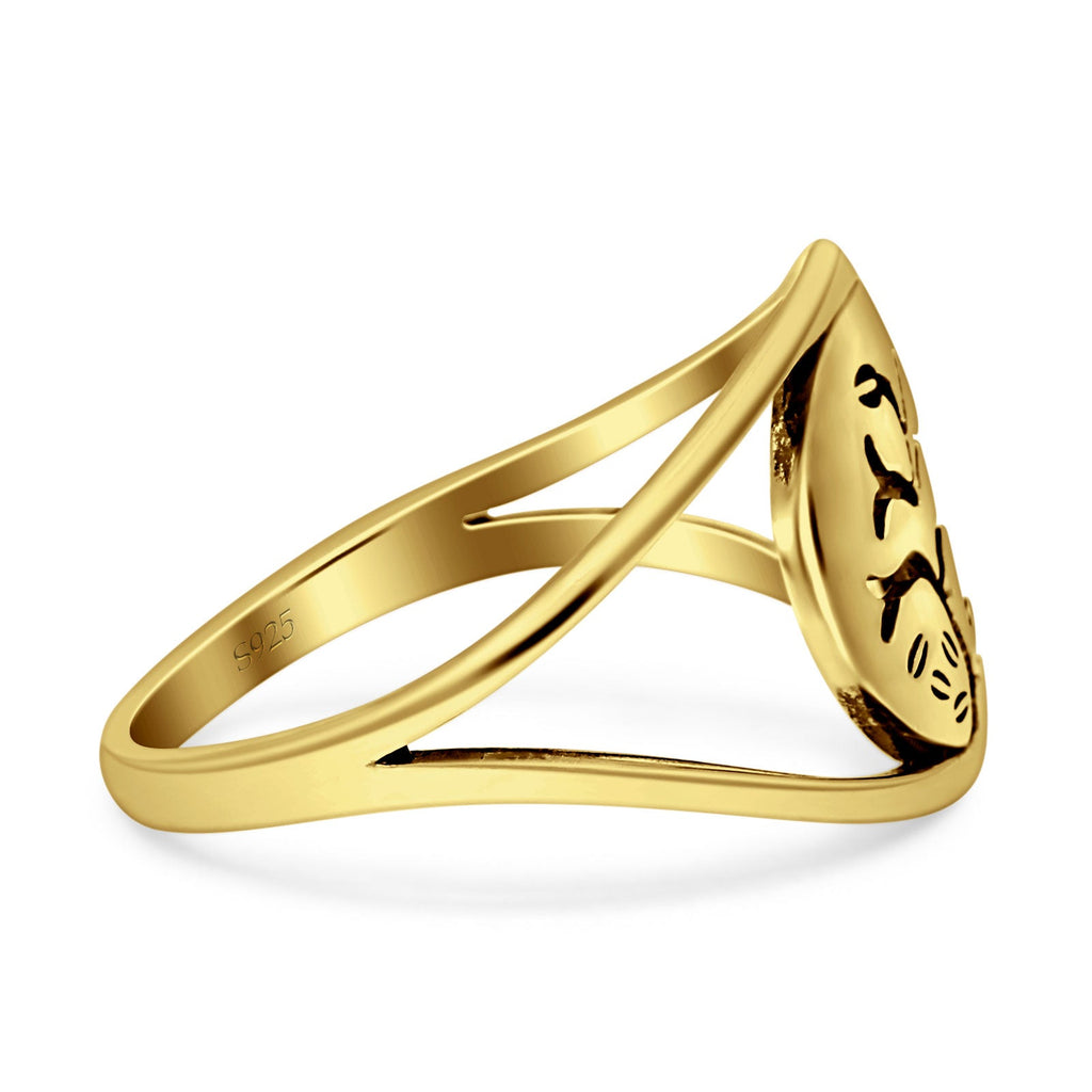 Tree Of Life Minimalist Filigree Thumb Ring 925 Sterling Silver – Blue ...
