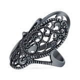 Butterfly Ring Filigree Oxidized Solid 925 Sterling Silver
