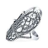 Butterfly Ring Filigree Oxidized Solid 925 Sterling Silver