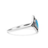 Teardrop Pear Petite Dainty Thumb Ring Lab Created Opal Statement Fashion Ring 925 Sterling Silver