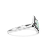 Teardrop Pear Petite Dainty Thumb Ring Lab Created Opal Statement Fashion Ring 925 Sterling Silver