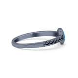 Petite Dainty Thumb Ring Round Statement Fashion Ring Oxidized 925 Sterling Silver