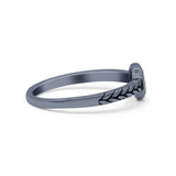 Petite Dainty Thumb Ring Round Statement Fashion Ring Oxidized 925 Sterling Silver