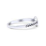 Petite Dainty Thumb Ring Round Statement Fashion Ring Oxidized 925 Sterling Silver