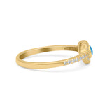 Halo Oval Petite Dainty Thumb Ring Round Simulated CZ Statement Fashion Ring Solid 925 Sterling Silver