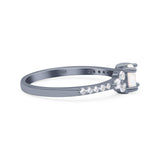 Petite Dainty Thumb Ring Round Lab Created Statement Fashion Ring Solid 925 Sterling Silver