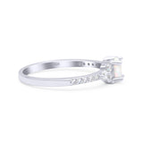 Petite Dainty Thumb Ring Round Lab Created Statement Fashion Ring Solid 925 Sterling Silver
