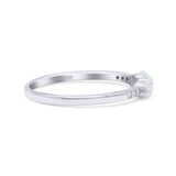 Petite Dainty Three Stone Thumb Ring Round Statement Fashion Ring Solid 925 Sterling Silver