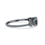Moon Phases Oxidized Thumb Ring Statement Fashion Ring Lab Created Opal 925 Sterling Silver