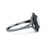 Flower Thumb Ring Round Statement Fashion Oxidized Band Solid 925 Sterling Silver