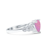 Art Deco Heart Wedding Engagement Bridal Ring Simulated Cubic Zirconia 925 Sterling Silver