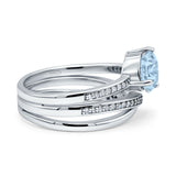 Weave Teardrop Pear Twist Infinity Shank Art Deco Wedding Bridal Piece Ring Simulated Cubic Zirconia 925 Sterling Silver