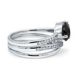Weave Teardrop Pear Twist Infinity Shank Art Deco Wedding Bridal Piece Ring Simulated Cubic Zirconia 925 Sterling Silver