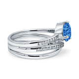 Weave Teardrop Pear Twist Infinity Shank Art Deco Wedding Bridal Piece Ring Simulated Cubic Zirconia 925 Sterling Silver