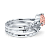 Weave Teardrop Pear Twist Infinity Shank Art Deco Wedding Bridal Piece Ring Simulated Cubic Zirconia 925 Sterling Silver