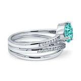 Weave Teardrop Pear Twist Infinity Shank Art Deco Wedding Bridal Piece Ring Simulated Cubic Zirconia 925 Sterling Silver