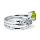 Weave Teardrop Pear Twist Infinity Shank Art Deco Wedding Bridal Piece Ring Simulated Cubic Zirconia 925 Sterling Silver