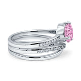 Weave Teardrop Pear Twist Infinity Shank Art Deco Wedding Bridal Piece Ring Simulated Cubic Zirconia 925 Sterling Silver