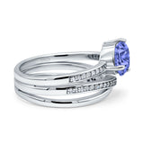 Weave Teardrop Pear Twist Infinity Shank Art Deco Wedding Bridal Piece Ring Simulated Cubic Zirconia 925 Sterling Silver