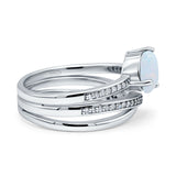 Weave Teardrop Pear Twist Infinity Shank Art Deco Wedding Bridal Piece Ring Simulated Cubic Zirconia 925 Sterling Silver
