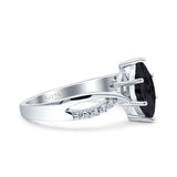 Marquise Art Deco Infinity Wedding Engagement Ring Simulated Cubic Zirconia 925 Sterling Silver