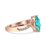 Marquise Art Deco Infinity Wedding Engagement Ring Simulated Cubic Zirconia 925 Sterling Silver