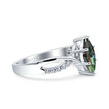 Marquise Art Deco Infinity Wedding Engagement Ring Simulated Cubic Zirconia 925 Sterling Silver