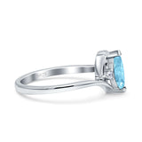 Marquise Art Deco Wave Wedding Engagement Ring Simulated Cubic Zirconia 925 Sterling Silver