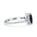 Marquise Art Deco Wave Wedding Engagement Ring Simulated Cubic Zirconia 925 Sterling Silver