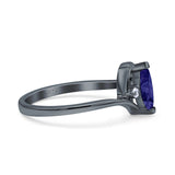 Marquise Art Deco Wave Wedding Engagement Ring Simulated Cubic Zirconia 925 Sterling Silver