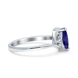 Marquise Art Deco Wave Wedding Engagement Ring Simulated Cubic Zirconia 925 Sterling Silver