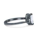 Marquise Art Deco Wave Wedding Engagement Ring Simulated Cubic Zirconia 925 Sterling Silver