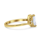 Marquise Art Deco Wave Wedding Engagement Ring Simulated Cubic Zirconia 925 Sterling Silver