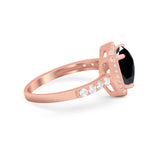 Art Deco Cushion Cut Engagement Ring Simulated Cubic Zirconia 925 Sterling Silver