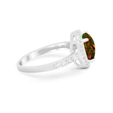 Art Deco Cushion Cut Engagement Ring Simulated Cubic Zirconia 925 Sterling Silver