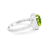 Art Deco Cushion Cut Engagement Ring Simulated Cubic Zirconia 925 Sterling Silver