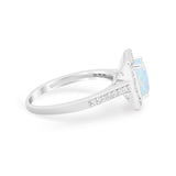 Vintage Style Emerald Cut Engagement Ring 925 Sterling Silver Simulated Cubic Zirconia