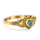 Solitaire Heart Promise Ring Solid Oxidized 925 Sterling Silver