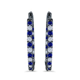 Huggie Hoop Earrings Round Simulated CZ 925 Sterling Silver (14mm)