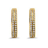 Half Eternity Hoop Earrings Round Simulated CZ 925 Sterling Silver (14mm)