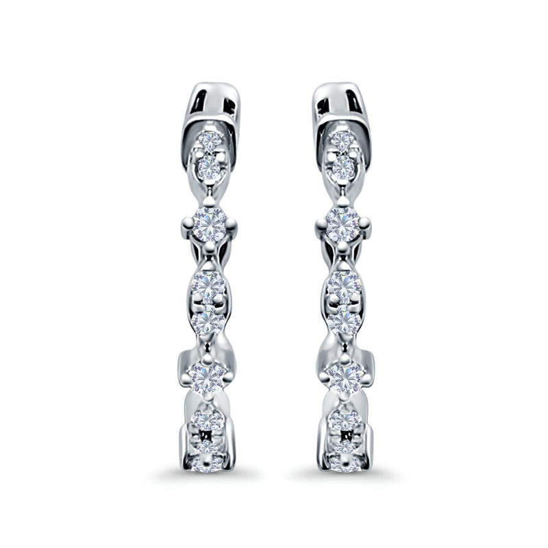 Kiera cz 925 vn hoop earrings Clearance