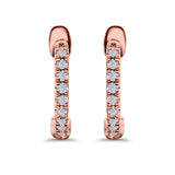 Half Eternity Hoop Earrings Round Simulated CZ 925 Sterling Silver (14mm)