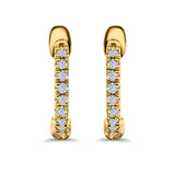 Half Eternity Hoop Earrings Round Simulated CZ 925 Sterling Silver (14mm)