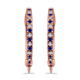 Half Eternity Hoop Earrings Round Simulated CZ 925 Sterling Silver (14mm)