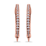Half Eternity Hoop Earrings Round Simulated CZ 925 Sterling Silver (14mm)