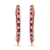 Half Eternity Hoop Earrings Round Simulated CZ 925 Sterling Silver (14mm)